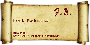 Font Modeszta névjegykártya